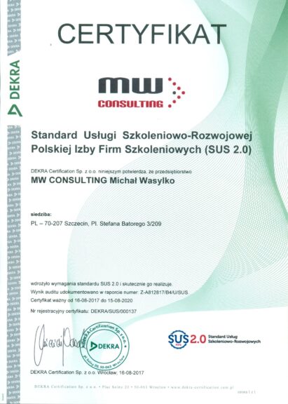 Certyfikat SUS 2.0
